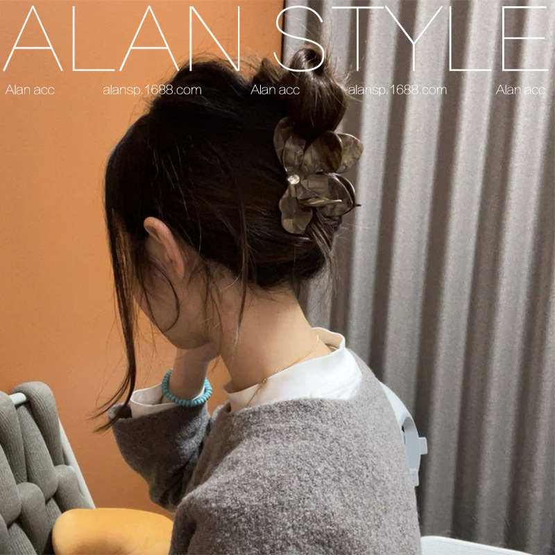 Alan ライトラグジュアリースターモデル パイオニア立体酢酸鉗子 インターネットセレブ 絶妙なダイヤモンド気質ヘアピン 女性用サメクリップ|undefined
