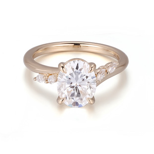 18K Yellow Gold Ring Mosang European and American Ring Wholesale Engagement Ring Approx 2.5 Carat Moissanite Ring Female