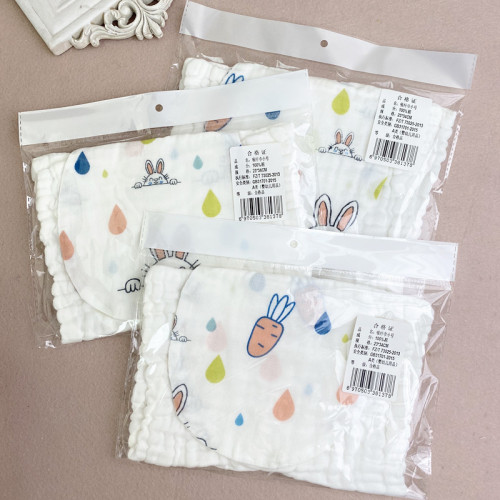 4-layer washed gauze sweat-absorbent towel, high quality, thin, children's pad sling, small size 21*31CM, individually packaged