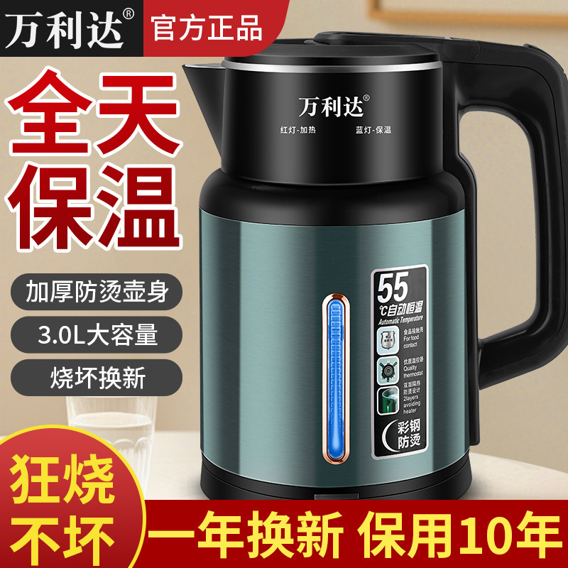 Live Streaming Direct Sales of Wanlida Electric Kettle, Food-Grade Stainless Steel Electric Kettle, Household Kettle, Thermal Insulation, Tiktok