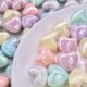 Color Plated Acrylic Love Beads DIY Handmade Beaded Bracelet Key Chain Pendant Mobile Phone Chain Hanging Accessories