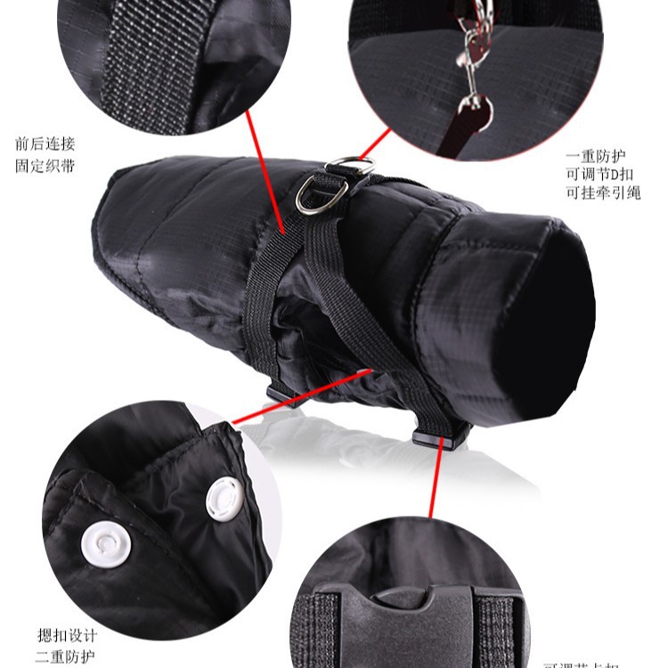 Liquidación pequeño perro mediano y grande impermeable a prueba de explosiones perro chaleco de algodón acolchado abrigo pecho correa de tracción gato suministros ropa otoño e invierno