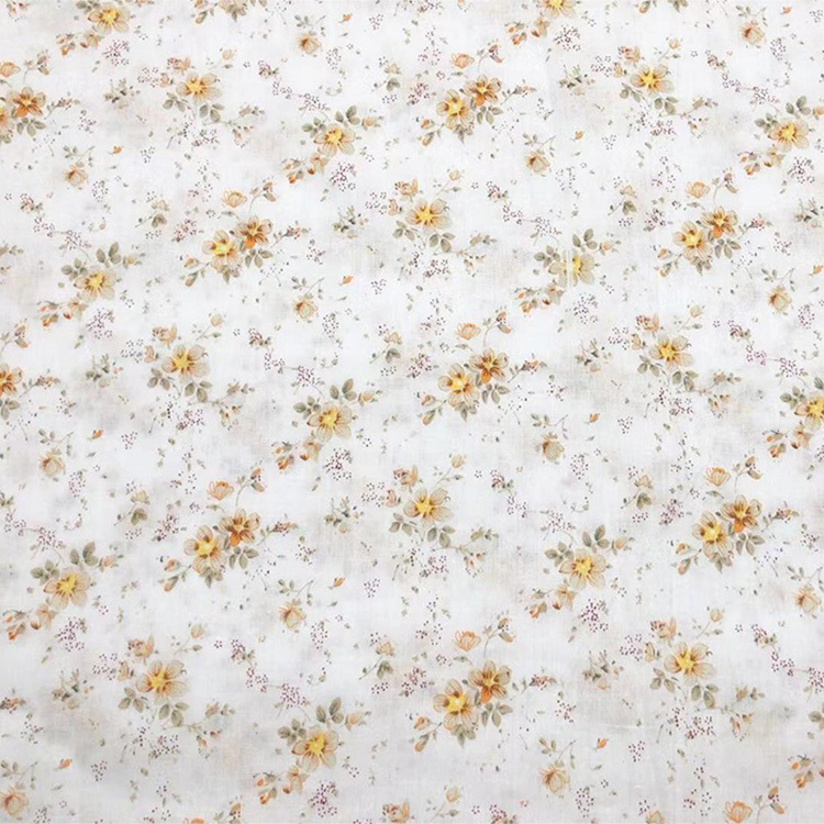 Tejido de alta calidad suave y cómodo con patrón de flor impreso tela de mujer 100% algodón