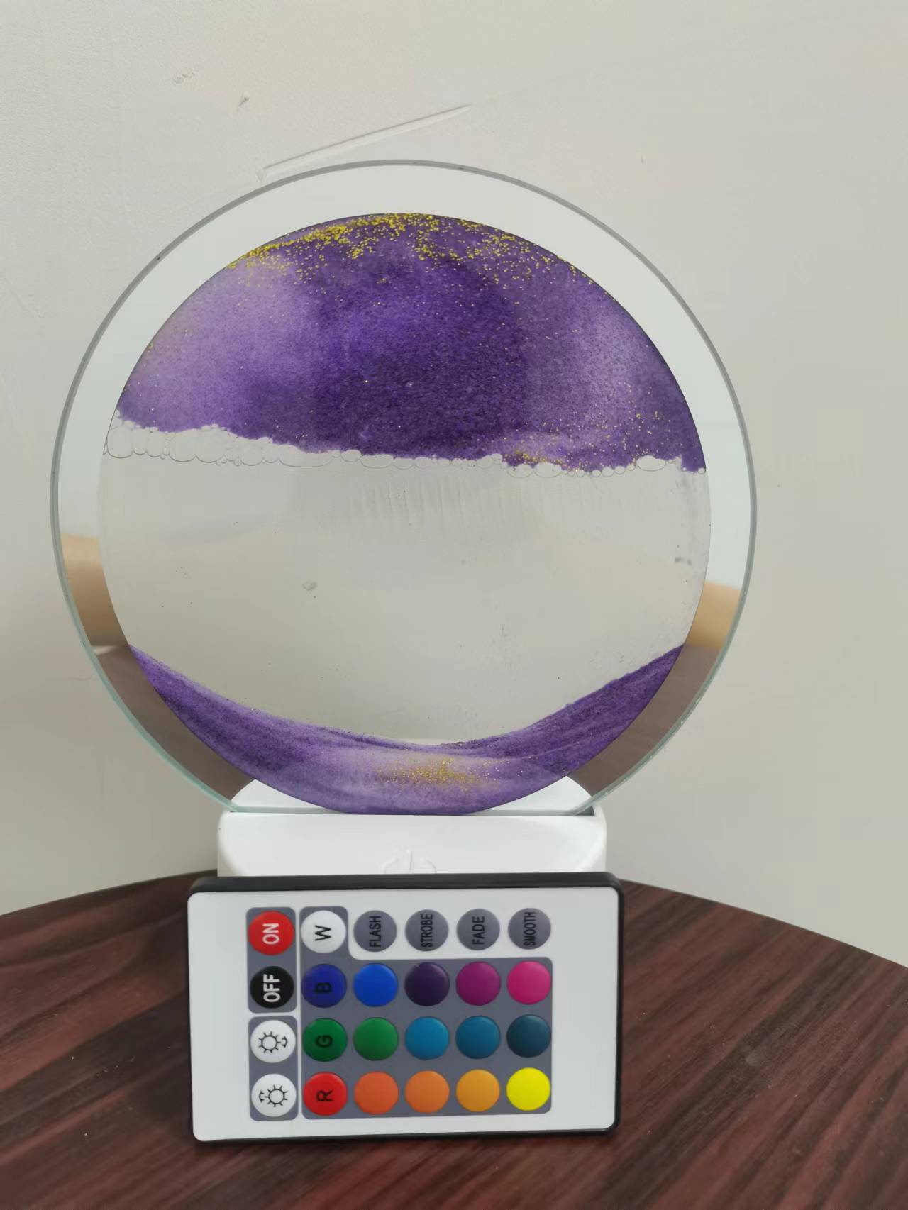 Romántico 16-color de control remoto de vidrio de arena movedizas pintura colorida noche luz creativa regalo descompresión alivio tapada sala de estar ambiente