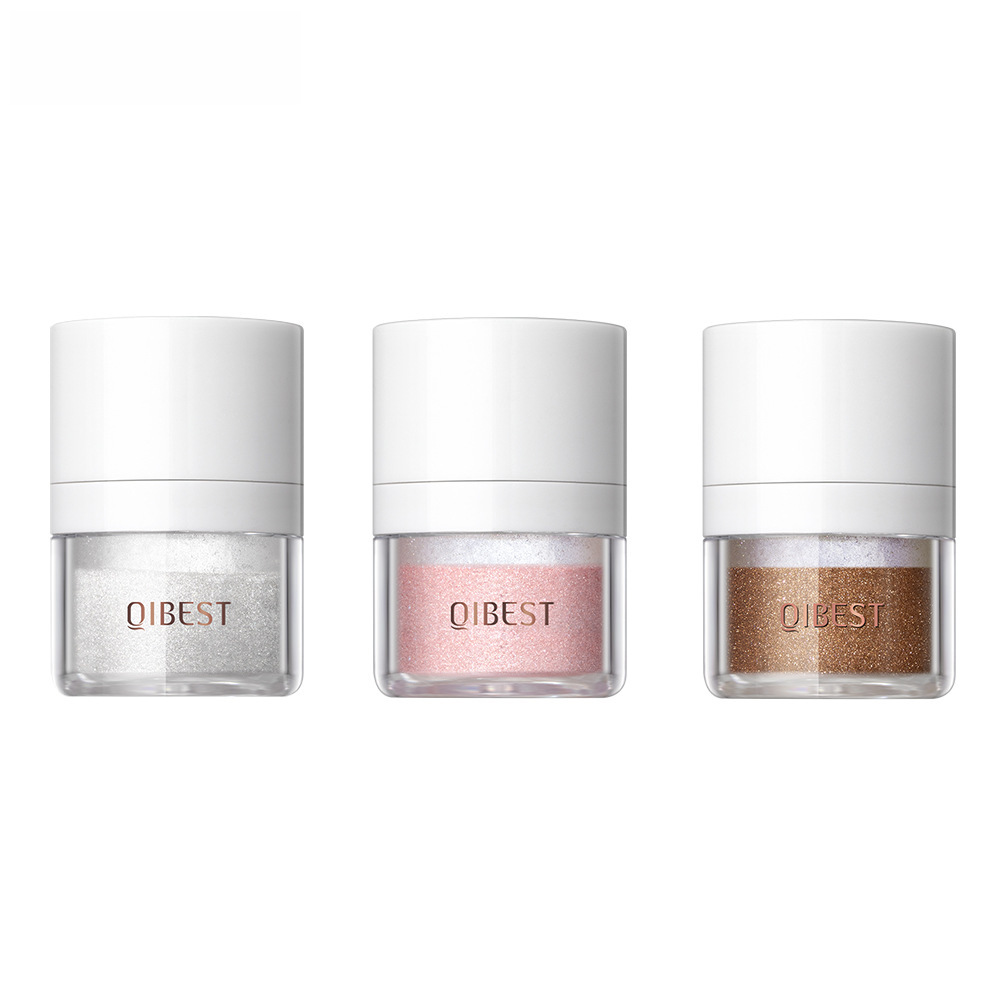 QIBEST High Gloss Powder Glitter Brightening Body Face Nose Shadow Blush Three-dimensional Shadow Pearlescent Powder
