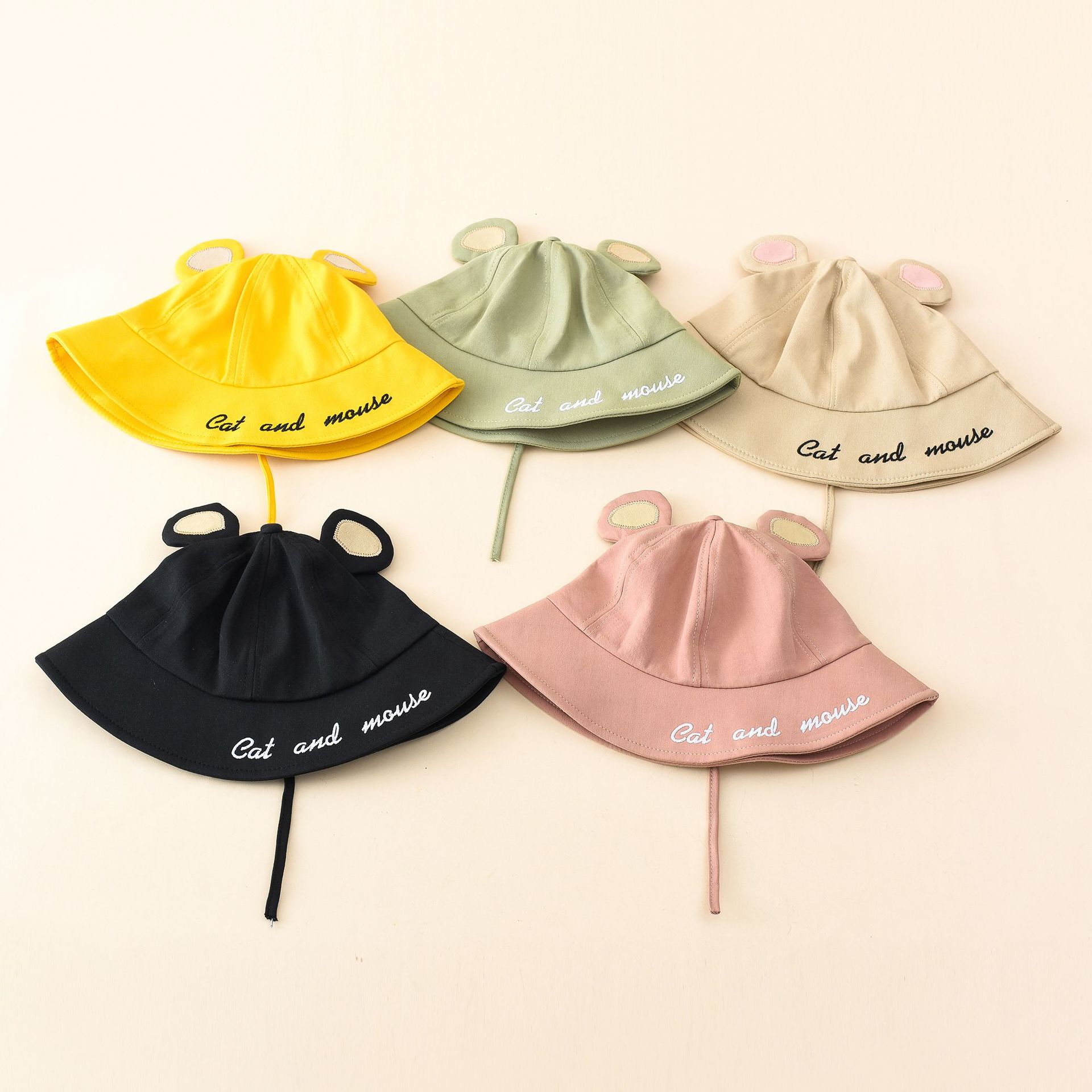 Sombrero niños y niñas verano coreano pescador sombrero japonés orejas de ratón de dibujos animados lindo niños protección solar sombrero para el sol image 2