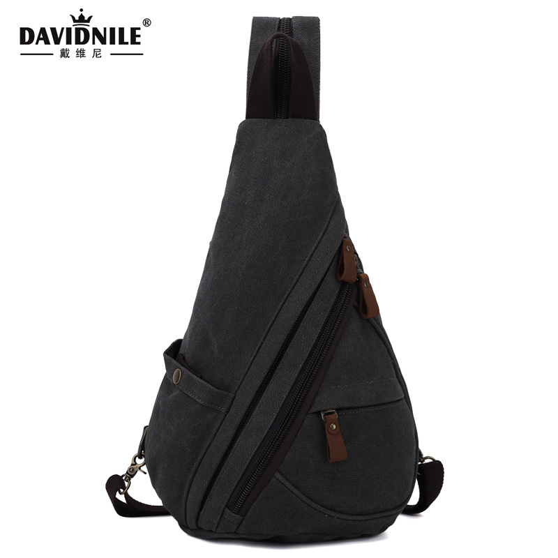 2022 nuevo bolso transfronterizo de los hombres moda lienzo de moda bolso de pecho de los hombres bolso de mensajero del hombro ocasional viaje Mochila pequeña