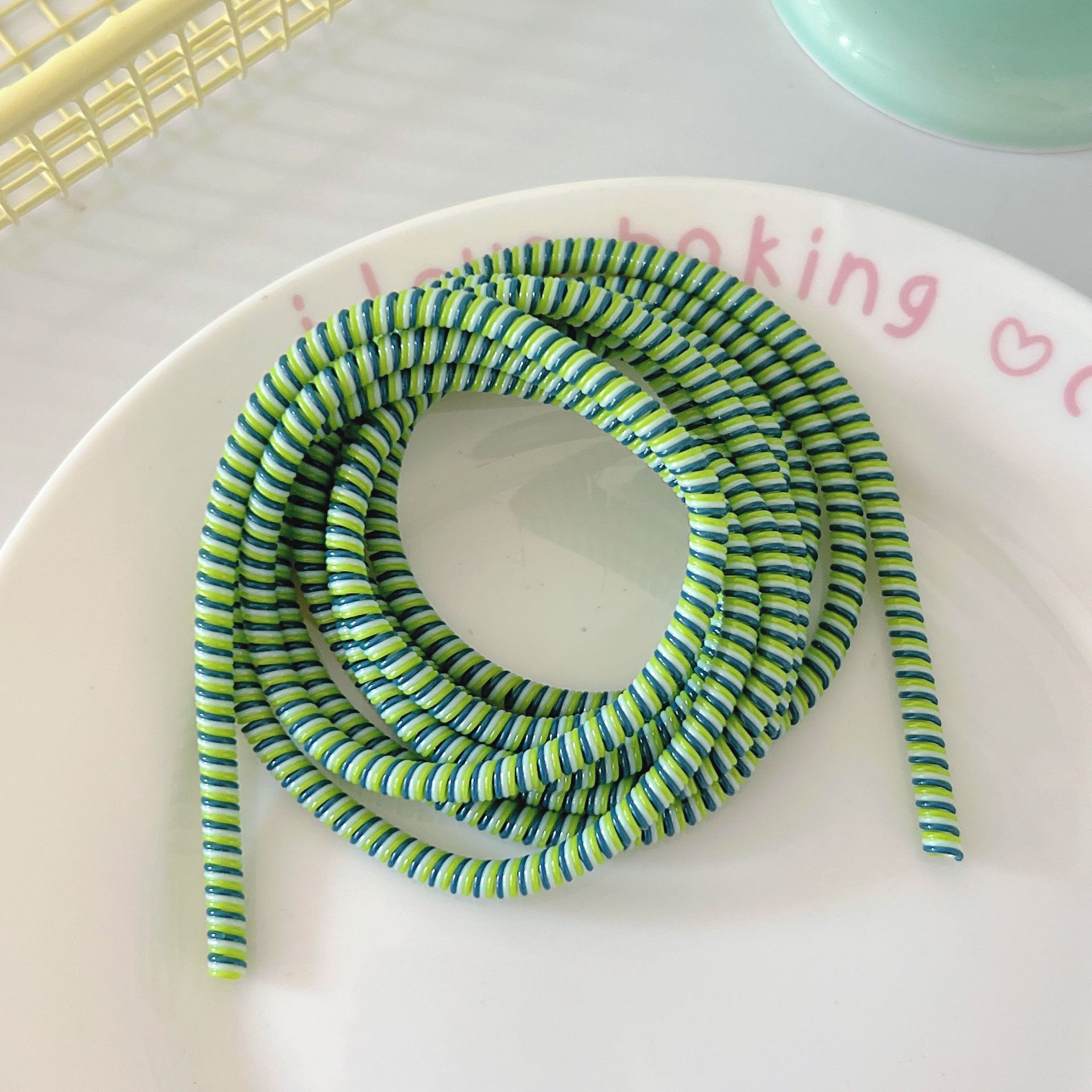 1,4 m 1,6 m cable de datos cuerda de protección anti-suciedad cable de teléfono móvil cuerda de bobinado anti-rotura cargador cubierta de protección de alambre