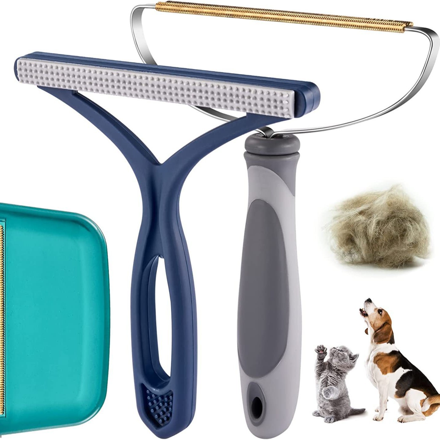 Cepillo de eliminación de polvo transfronterizo antiestático, cepillo de pelaje para abrigo, raspador de doble cara, raspador manual para mascotas