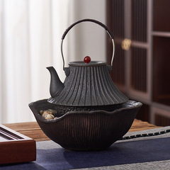 老岩泥電陶爐復古家用玻璃養生壺煮茶壺茶爐茶藝爐陶壺燒水爐茶具