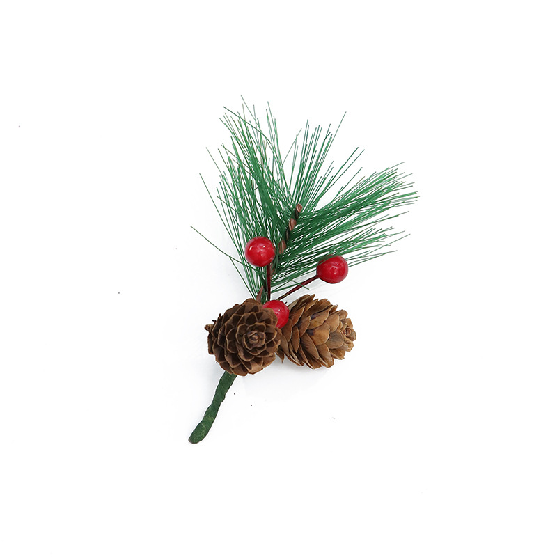 Pino aguja mini árbol de Navidad accesorios PVC color mariposa Navidad decoraciones Navidad pino cono aguja de pino DIY decoración