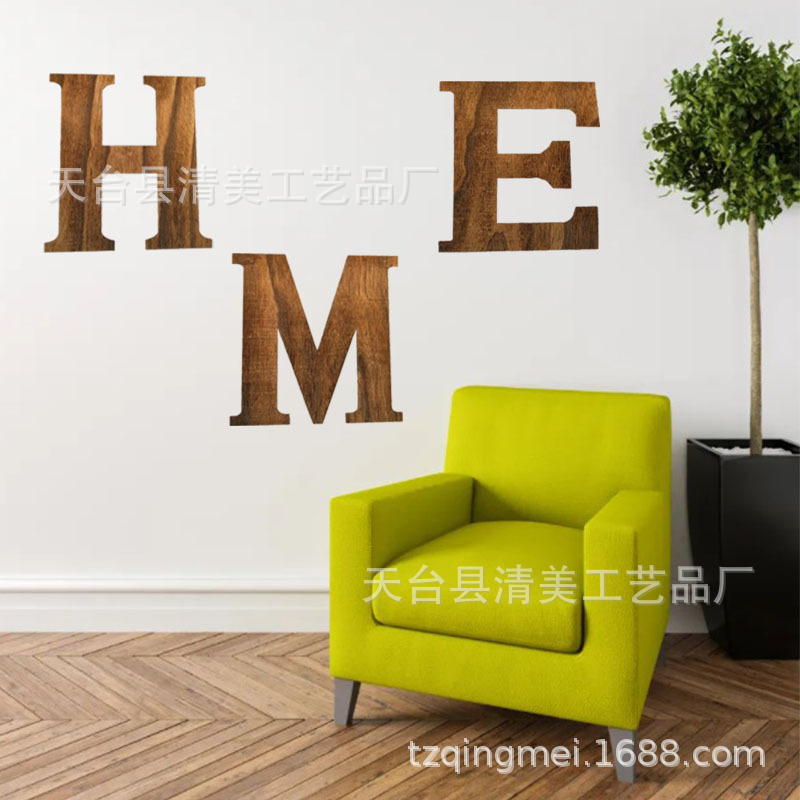 Spot madera logotipo de HOME letra número de casa listado decoración de pared del hogar artesanía de madera corte por láser