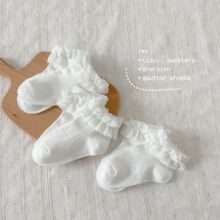 洛丽塔袜子女童花边袜宝宝儿童棉春夏薄款小女孩白色舞蹈袜公主