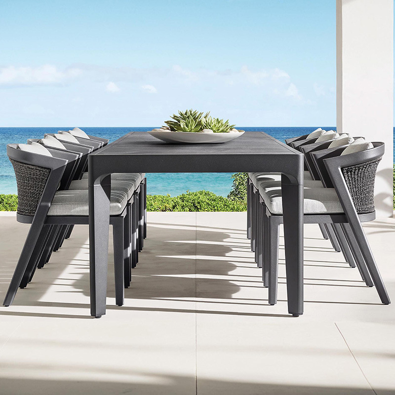 Conjunto de mesa y sillas de teca para terraza, patio, solarium, jardín, sillas de ratán resistentes al agua y al sol para exteriores.
