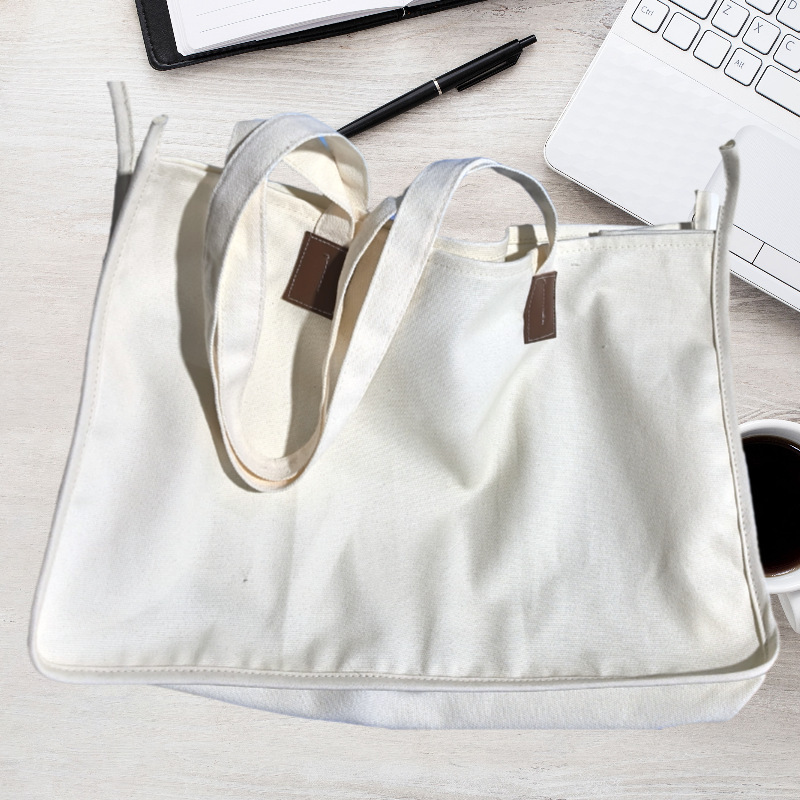 Customized Canvas Bag with Edge Stitching, Hand-Held Canvas Bag with Logo Printing, Custom-Made Double-Layer Tote Bag, Large Capacity, Versatile for Commuting Customized Canvas Bag with Edge Stitching, Hand-Held Canvas Bag with Logo Printing, Custom-Made Double-Layer Tote Bag, Large Capacity, Versatile for Commuting