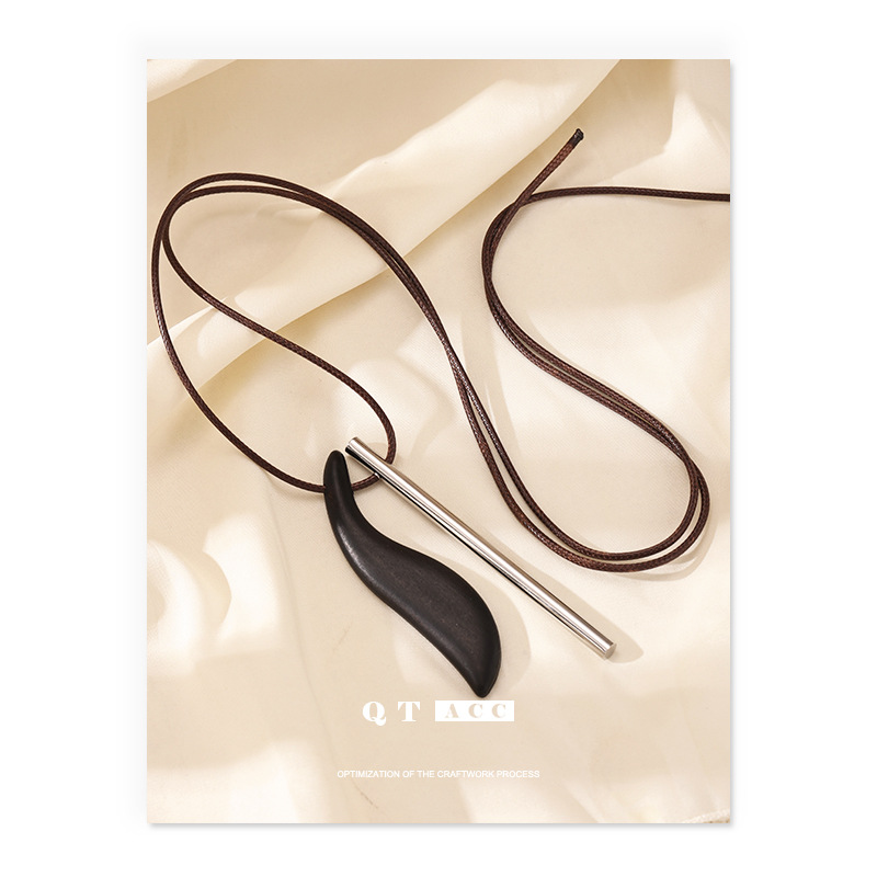 La moda europea y americana transfronteriza alta sensación de cuentas delicadas collares de acero de aluminio para mujeres simple versátil otoño y invierno nuevos adornos image 4