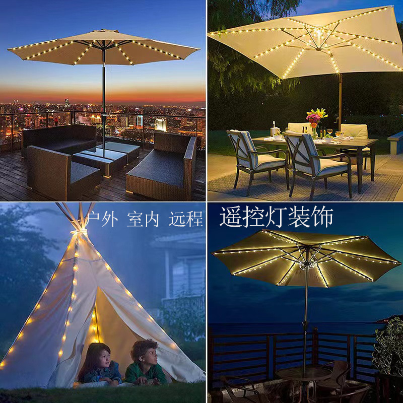 LED灯8功能伞灯户外草坪遮阳伞灯防水电池盒太阳能彩灯厂家批发-阿里巴巴