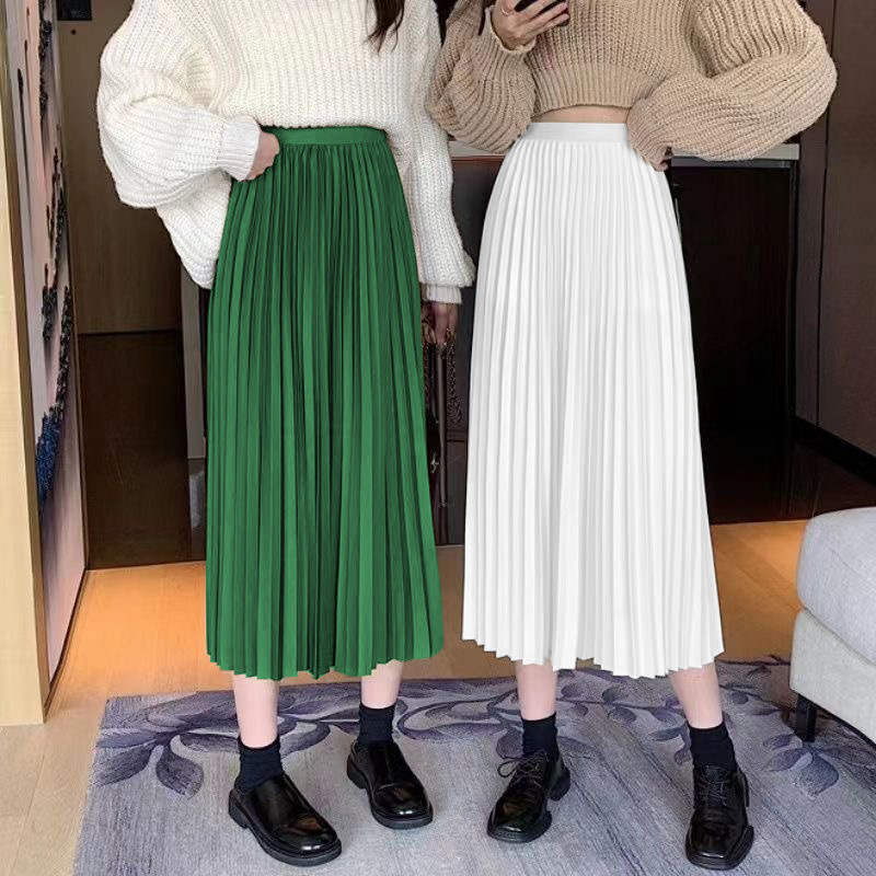 Spring and Summer New Style Gentle Slimming Pleated Skirt for Women 2024 Niche Elegant High Waist Mid-Length Skirt Spring and Summer New Style Gentle Slimming Pleated Skirt for Women 2024 Niche Elegant High Waist Mid-Length Skirt