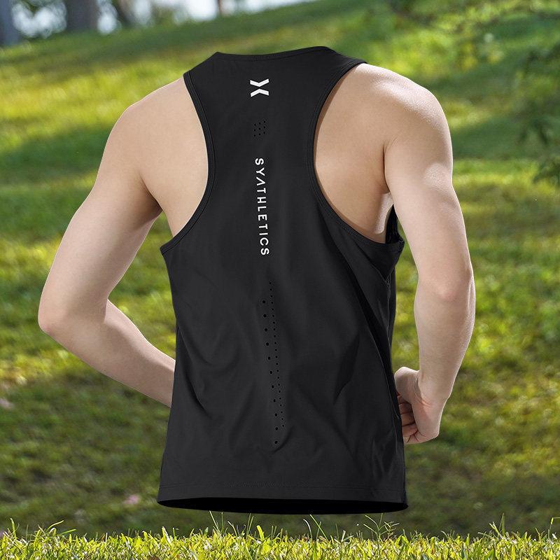 Summer fitness sports T-shirt running vest ice silk new men's quick-dry professional marathon top sleeveless clothing 1