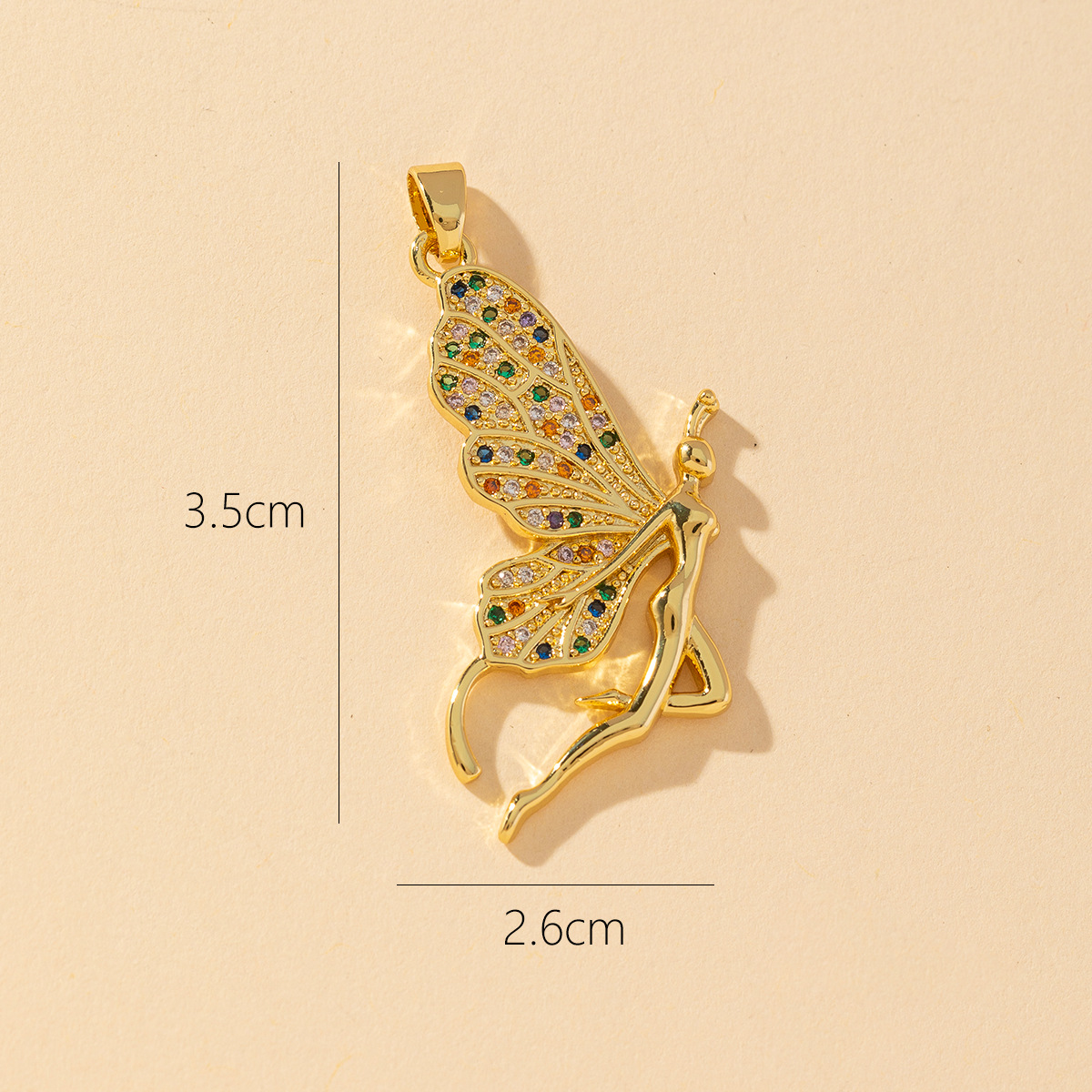 1 Piece Copper Rhinestones Butterfly Pendant display picture 12