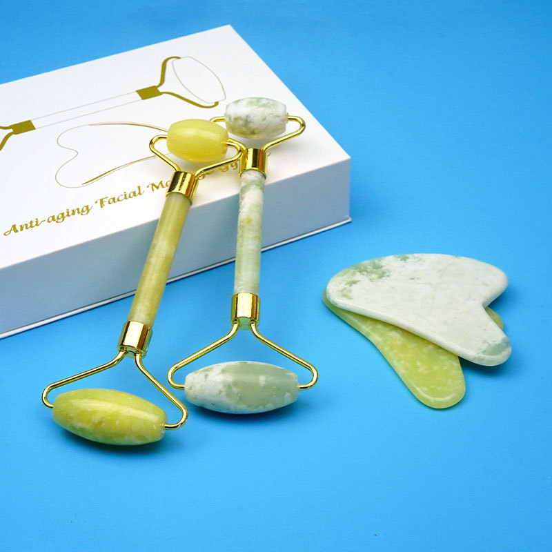 Fábrica al por mayor salón de belleza cuerpo entero espalda raspado masaje cara ojo Jade rodillo raspado tablero combinación traje