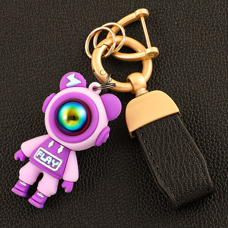 Llavero de coche transfronterizo osito INS macaron color violento llavero colgante bolso colgante llave