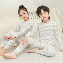 Men and Women's Children's Pure Cotton Autumn Sweater and Pant Winter Pajamas Set Children's Warm Innerwear Set Soft Velvet