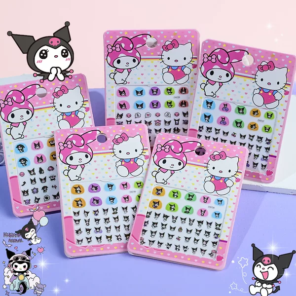 Sanrio Cartoon Cute Kidsren's Nail Stickers Kt Cat Kurome Student Reward Small Size Nail Art Stickers