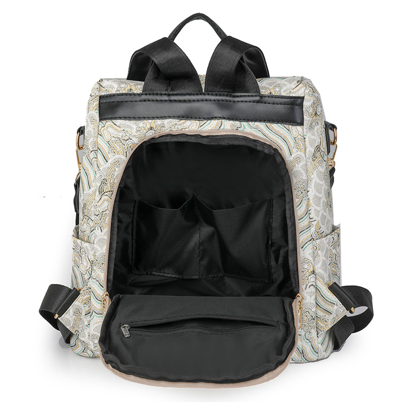 2024 nueva mochila antirrobo para mujer de moda estadounidense de gran capacidad, simple, nicho, mochila para mujer