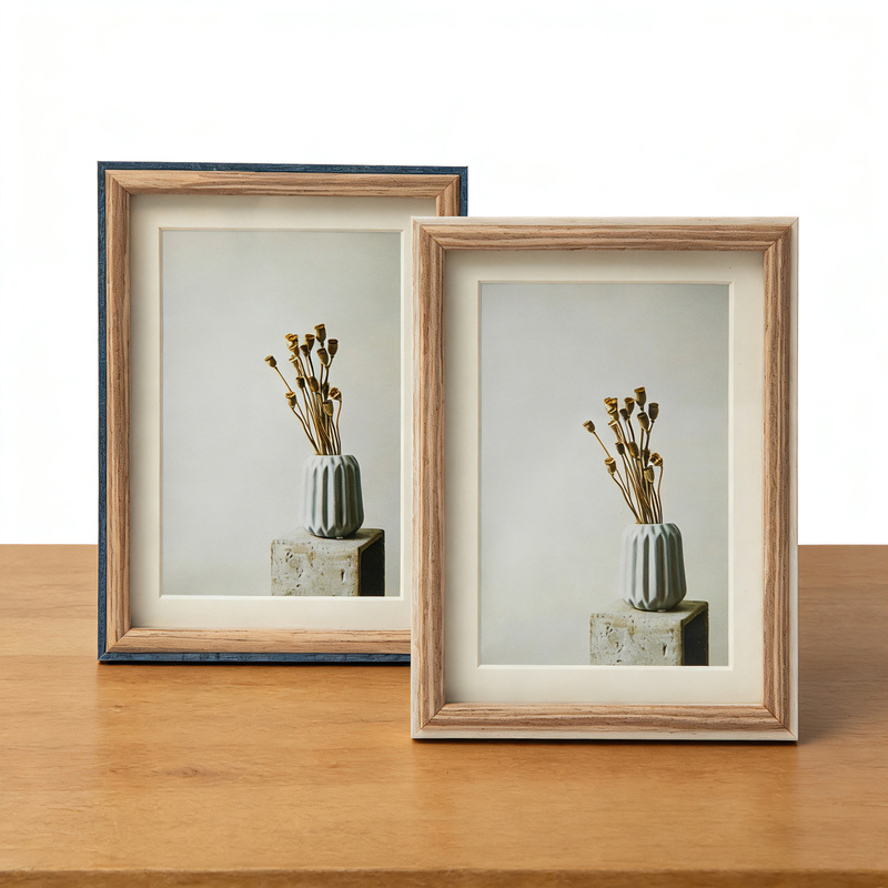 Custom Japanese-Style Photo Frames, Multiple Sizes, Density Board, Paper-Wrapped, Home Photo Display, Hanging Decoration, Factory Direct Supply