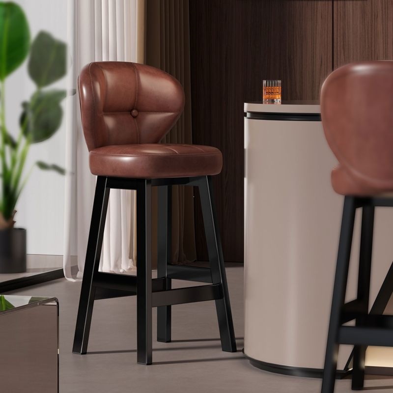High Stool Bar Chair for Home Use, Iron Art Bar Chair, Bar Chair for Front Desk, American-Style Shell Bar Chair