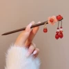 Pendant, Chinese hairpin, flowered