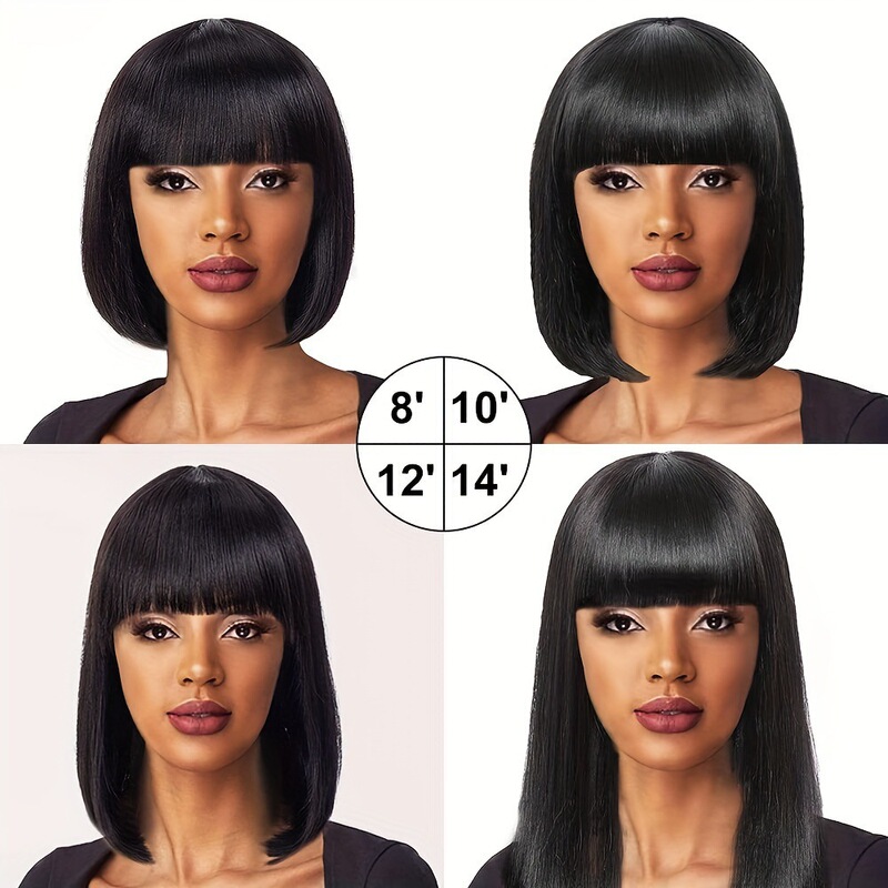 Real hair mechanism Qi bang BOB straight hair headgear Straight human hair wigs a generation of hair Real hair mechanism Qi bang BOB straight hair headgear Straight human hair wigs a generation of hair