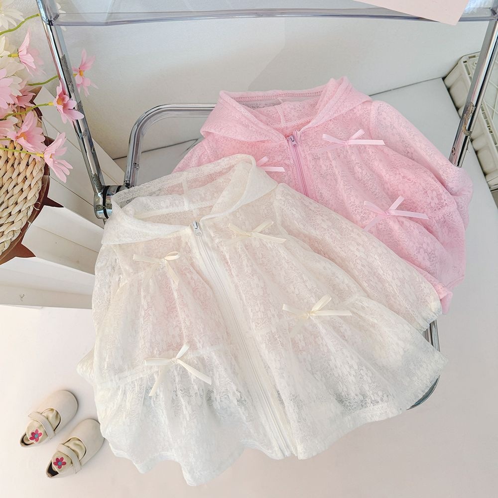 2026 Summer New Style Sun Protection Jacket for Girls, Children's Summer Lace Top, Thin Hooded Sun Protection Clothing for Baby Girls