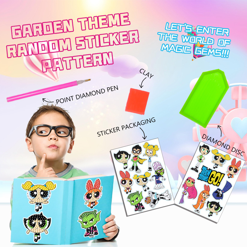 La superventas Flying Little Police Diamond Painting Pegatinas al azar Pegatinas de bricolaje Pegatinas de pared Pegatinas de diamantes hechas a mano para niños al por mayor