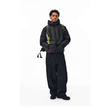 2025年双拉连帽立体短款情侣棉服加厚女新款宽松椰白色保暖外套男