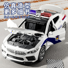 2025新款儿童仿真公安特警车大号可开门车模型宝宝男孩汽车3到6岁