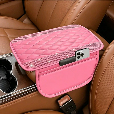 Armrest Box Pad Car Accessories Armrest box pad - pink