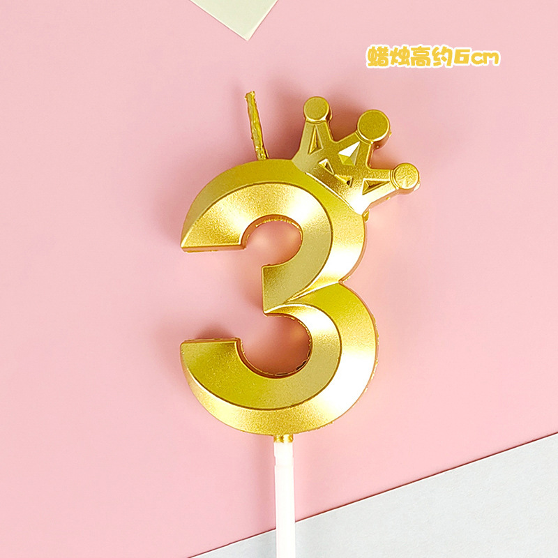 Creative Cartoon Gold Number Candle - Baby First Cake Decoration Birthday Party Supplies_voghion.com