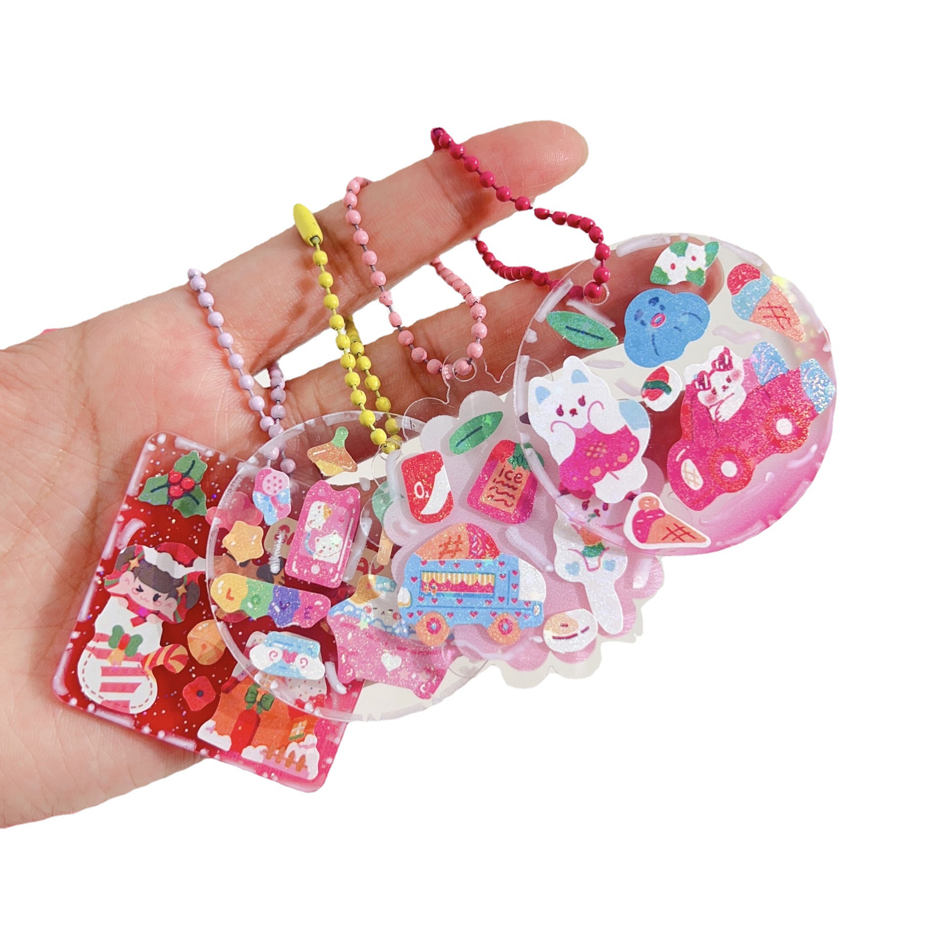 PVC etiqueta adhesiva de tarjeta de disco láser coreana 200 sin repetición etiqueta adhesiva de material de decoración de cuenta manual para niños al por mayor