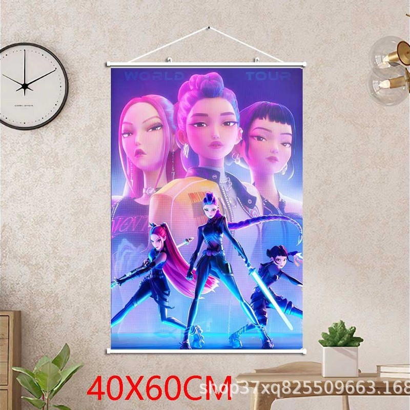 动画kpop demon hunters猎魔女团挂画卷轴墙画40X60CM|undefined