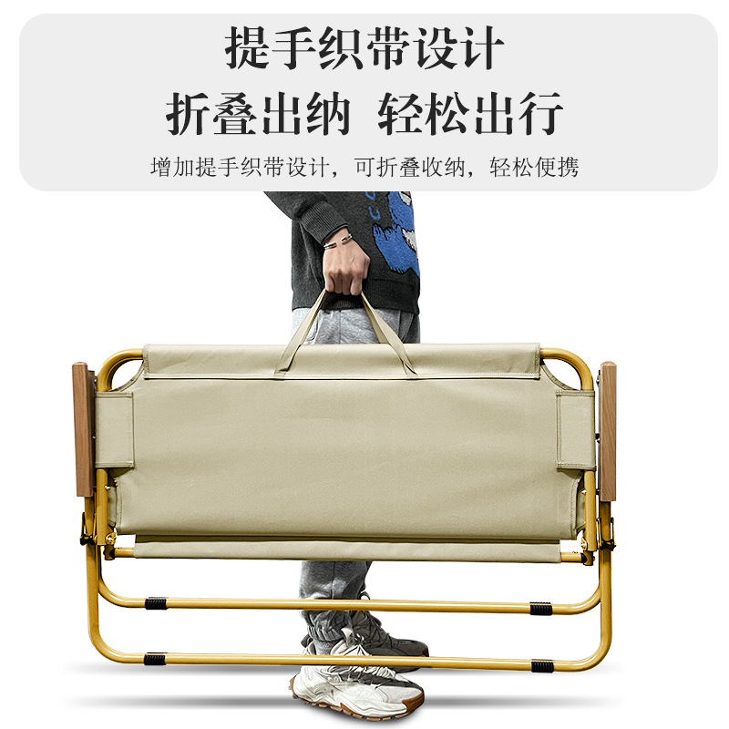 露营休闲靠背折叠椅 加厚牛津布沙滩椅 户外便携式可折叠双人椅子