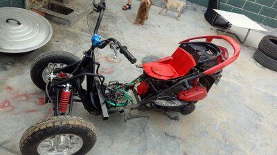 DIY four-wheeler accessories, 2-wheel modified inverted three-wheeler front axle frame, ATV suspension, brake, and steering assembly