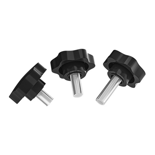 304 stainless steel hexagonal plum blossom handle screw star rubber head hand screw plastic adjustable screw bolt