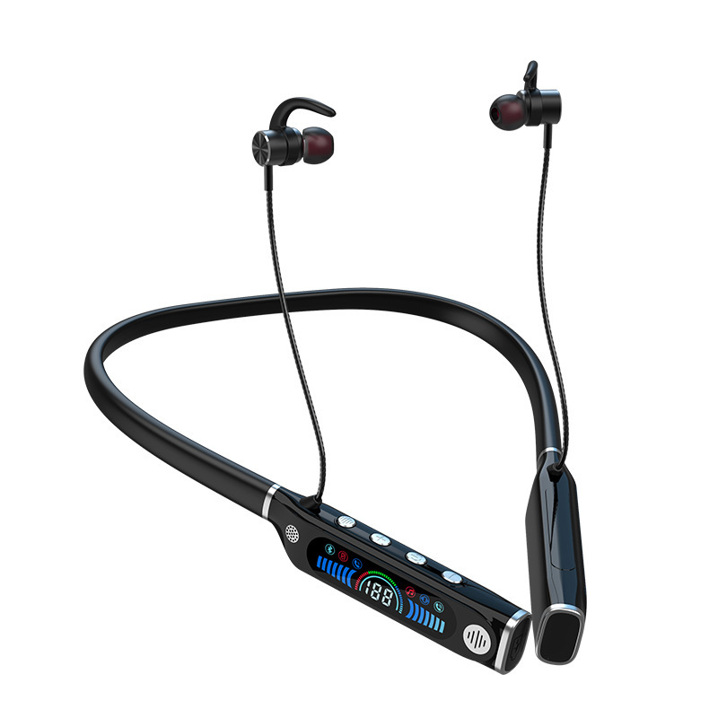 新しいホルターネック Bluetooth ヘッドセット超長バッテリー寿命 LCD ディスプレイスポーツ防水ノイズリダクションヘッドセット Bluetooth ホルターネック|undefined