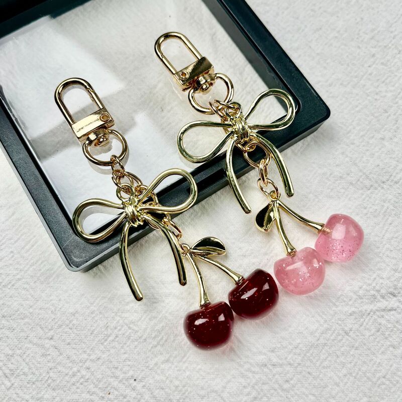 European and American Cross-Border Popular Shiny Imitation Cherry Keychain Fruit Creative Design Bag Pendant Accessories European and American Cross-Border Popular Shiny Imitation Cherry Keychain Fruit Creative Design Bag Pendant Accessories