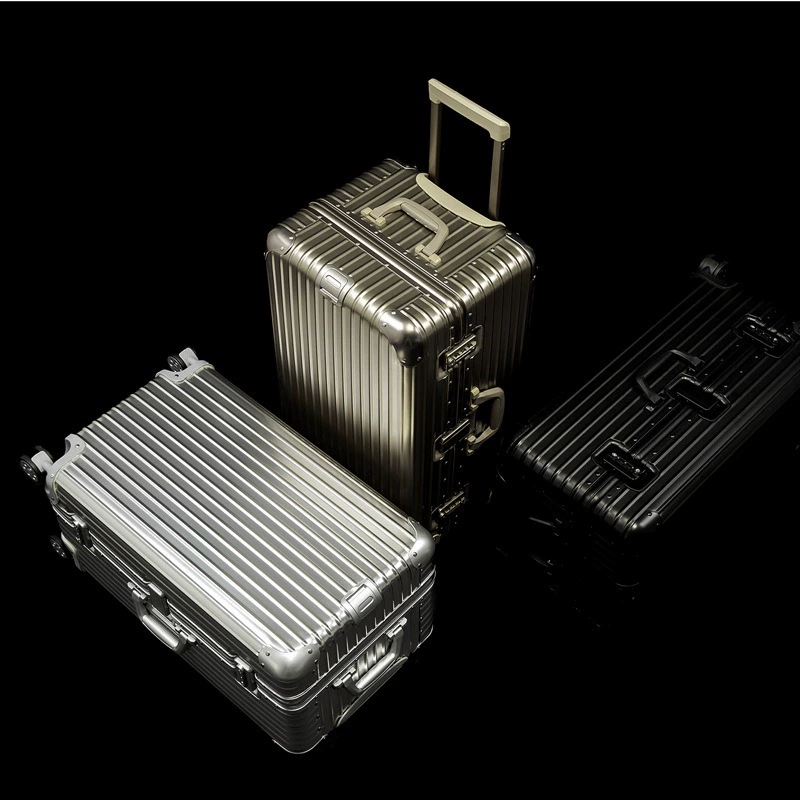 Metal retro universal suitcase for leisure, aluminum-magnesium alloy, 32inch