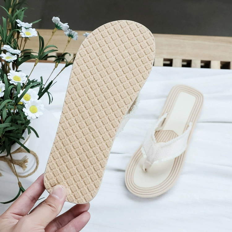 Летние соломенные тапочки, пляжные модные шлепанцы, flip-flops