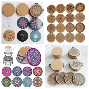Manufacturer's Edged Coaster, Cork Coaster, Medium Fiber Board Cork Coaster, Blank Coaster, Placemat Coaster