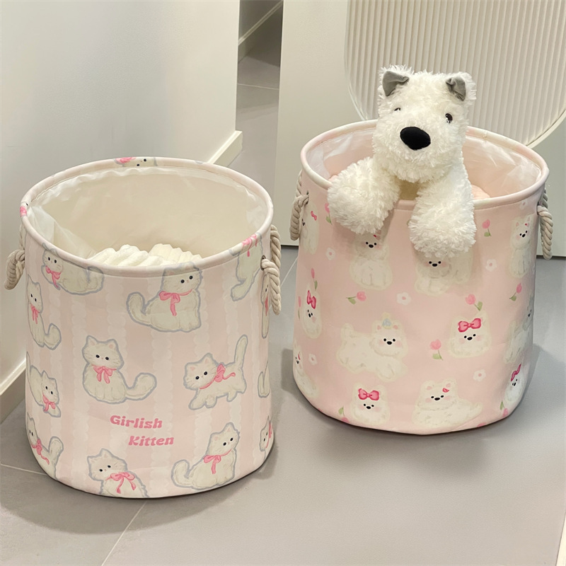 Cesta de ropa sucia de gato lindo Cesta de almacenamiento de ropa sucia Cesta de ropa sucia Cubo de almacenamiento de muñecas Cesta de lavandería Cesta de ropa de dormitorio doméstico